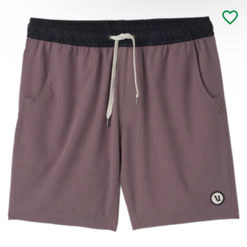 Vuori Men's Athletic Shorts in Purple and Black
